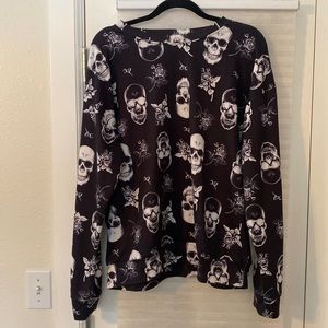 Skull and rose print sweatshirt